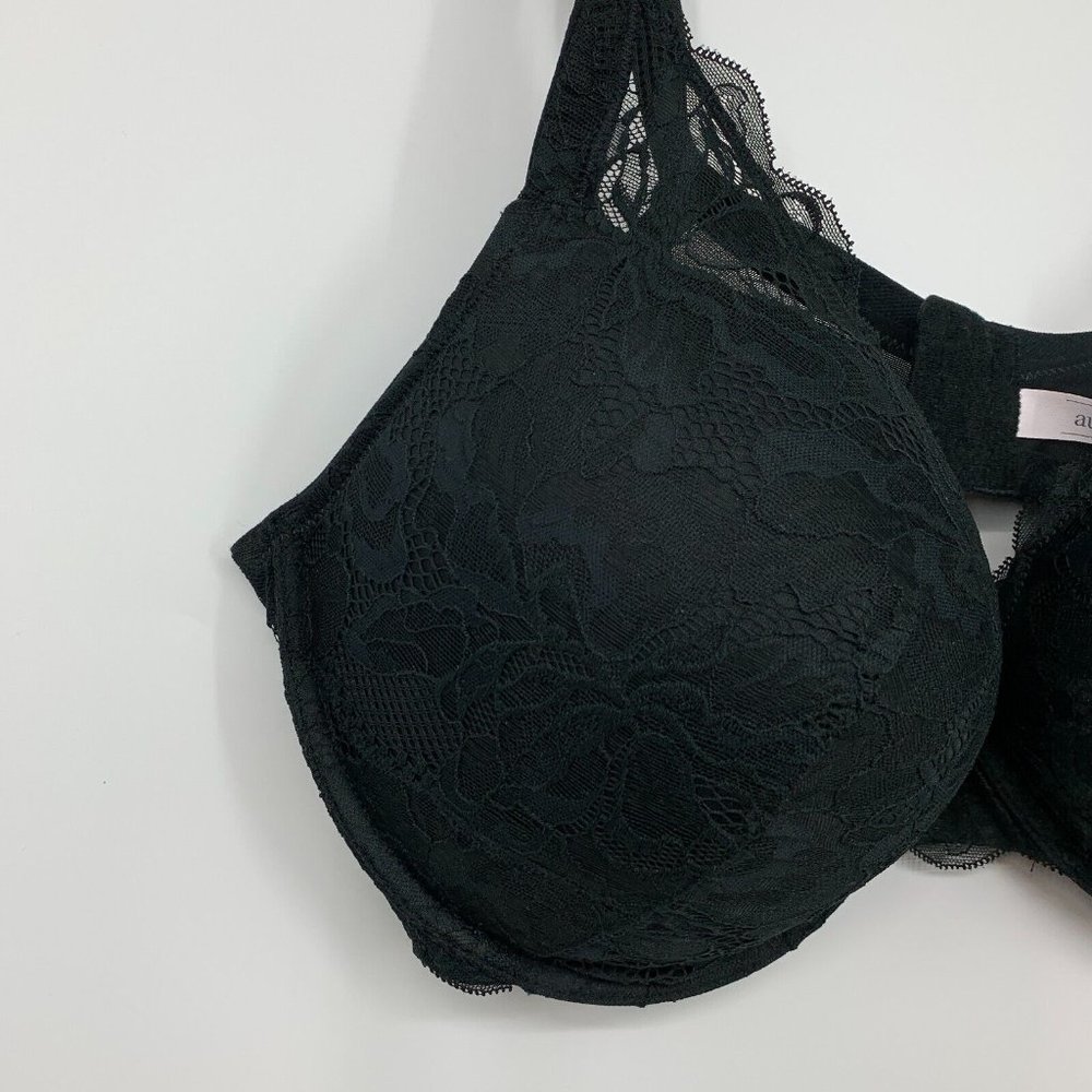 Auden Bra Womens 42DDD Black Sublime Lace Plunge Push-Up Underwire NWT - Picture 3 of 11